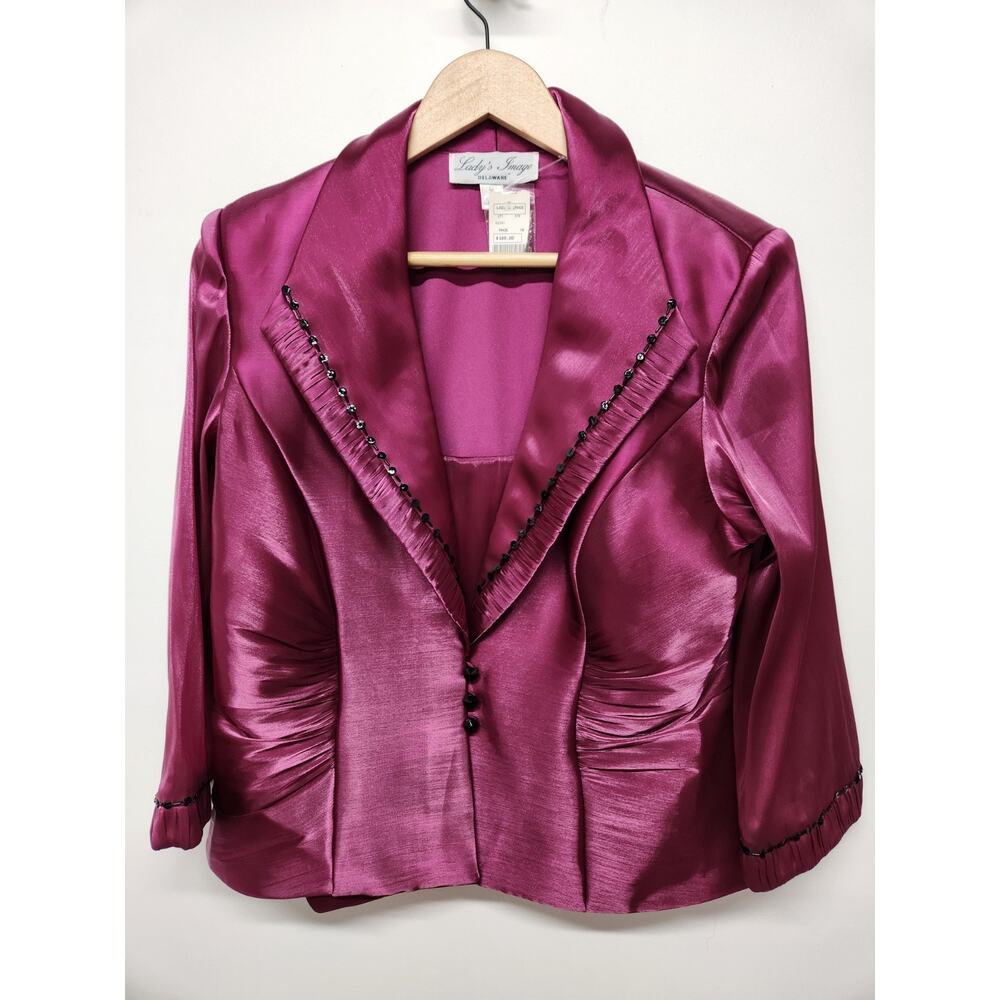 Vintage Lady's Image Delaware Women's Formal Iridescent Blazer/Tank Set, Size 16